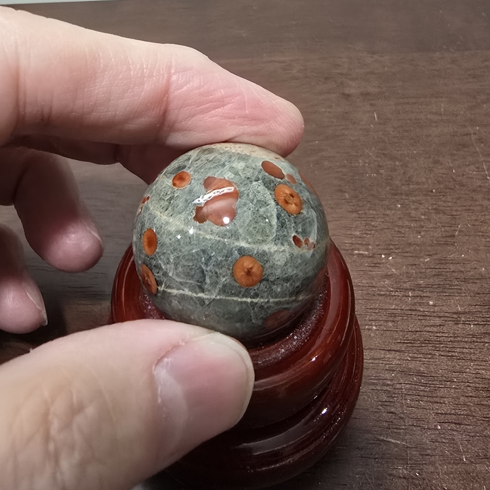 Red Planet Obsidian Crystal Sphere - Picture 5 of 9